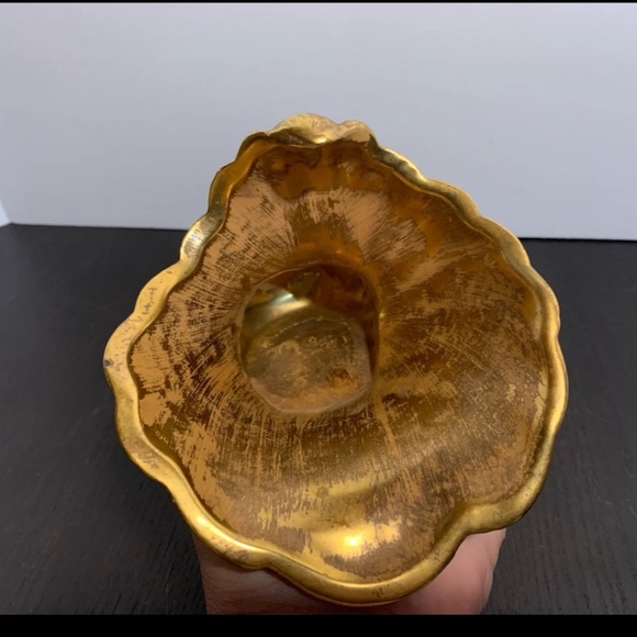 Stangl Pottery Hand Painted Granada Gold Conch Shell Trinket Dish/Container - Picture 7 of 10